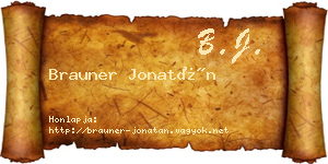 Brauner Jonatán névjegykártya